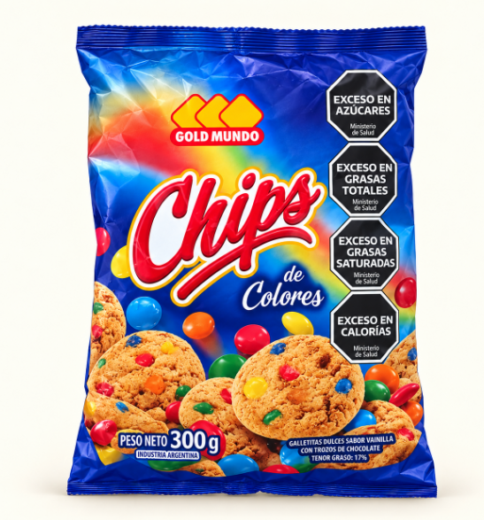 GOLD MUNDO CHIPS DE COLORES X300GRS
