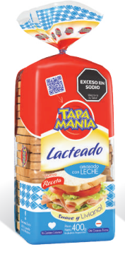 PAN LACTAL CHICO TAPA MANIA X 400 GR