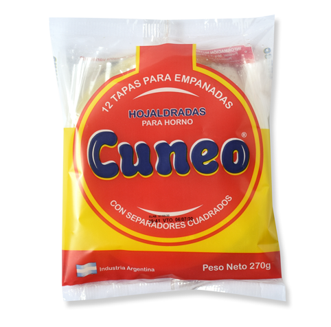 TAPAS DE EMPANADAS HOJALDRADA CUNEO X 270 GR