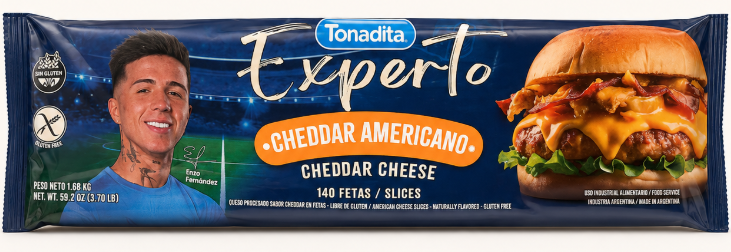 CHEDDAR FETAS TONADITA AMERICANO X140 FETAS