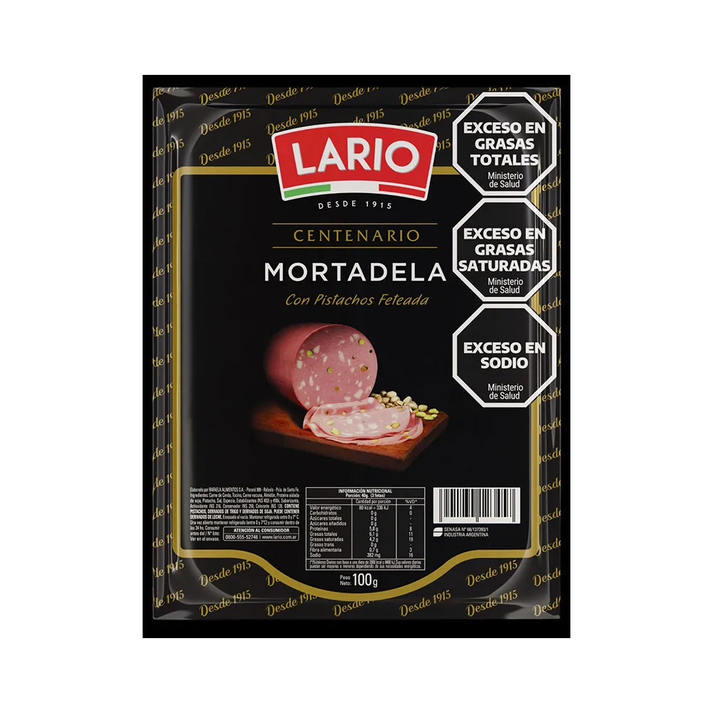 MORTADELA C/PISTACHO FETEADA LARIO