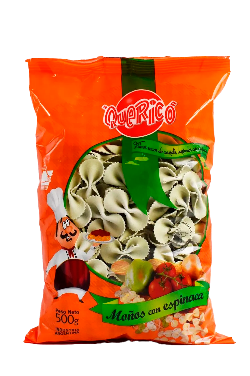 QUE RICO FIDEOS MOÑOS ESPINACA X 500 GR